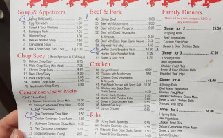 Bill's Chinese Restaurant menu