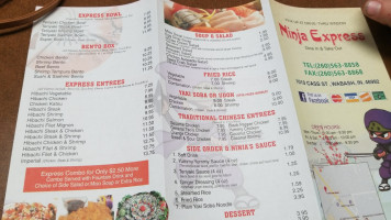 Ninja Express menu