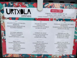 Urtxola menu