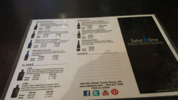 Sakéone menu