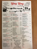 Ying Ying Chinese Food menu