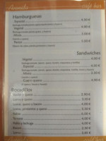 Cafe Vinilo menu