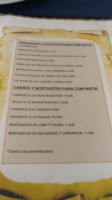 Las Cumbres menu