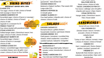 Bonita Golf Course menu