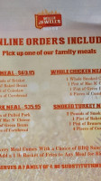 Willie Jewell’s Old School -b-q menu