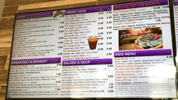 Vitality Bowls menu