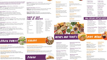 Vitality Bowls Mountain View menu