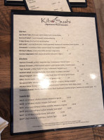 Kibo Sushi menu