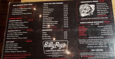 Billy Ray's Catfish Bbq Broken Arrow menu