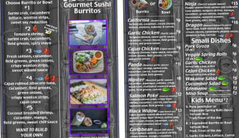 Subo Sushi Burritos menu