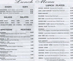 The Greek Village Restaurant menu