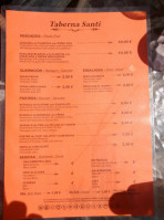 Taberna Santi menu