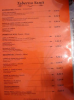 Taberna Santi menu