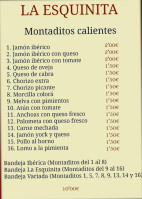 Braseria La Taberna menu