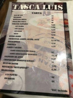 Tasca Taburiente (casa Luis) menu