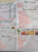 Vidali's Pizza menu