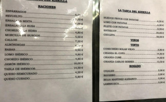 Taberna El Kiskilla menu