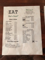 Buffalo Billiards Pool Hall menu