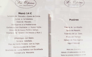 La Oficina menu