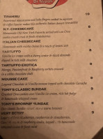 Tony's Di Napoli menu