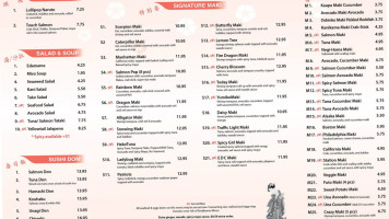 Sushi Station menu