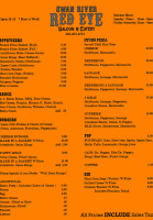 Swan River Red Eye Saloon And Eatery menu