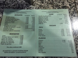 La Escalerita menu