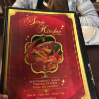 Siam Kitchen menu