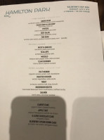 Hamilton Park menu