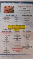 Seymour Subs Deli menu