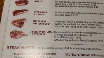 Outback Steakhouse menu