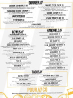 Pour Company, A California Public House menu