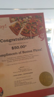 Boston Pizza menu