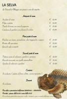 La Selva menu