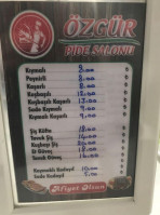 Haci Bekir Pide Salonu menu