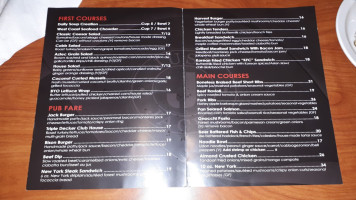 Just Jacks menu