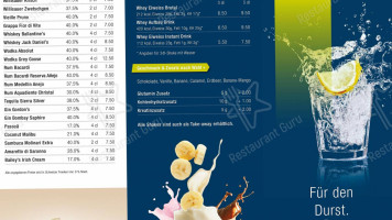 Fitness Island menu