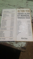 Alinin Yeri Et Kahvaltı Ve menu