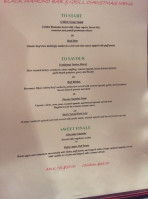 The Black Diamond menu