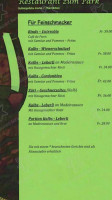 Restaurant Zum Park menu