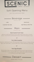 Scenic Coffee Brunch menu