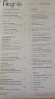 The Heights menu