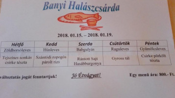 Banyifood menu