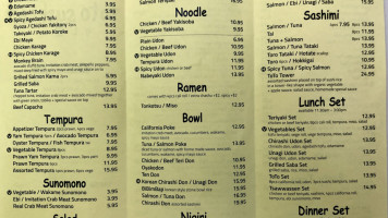 Toto Sushi menu