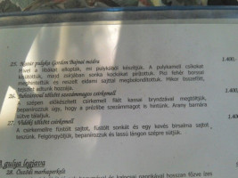 Tusculanum Vendéglő menu