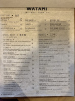 Watami Sushi menu