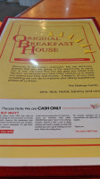 Original Breakfast House menu