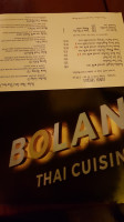 Bolan Thai Cuisine menu