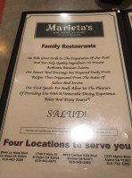 Marieta's Mexican Food menu