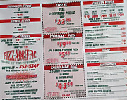 Pizzariffic menu